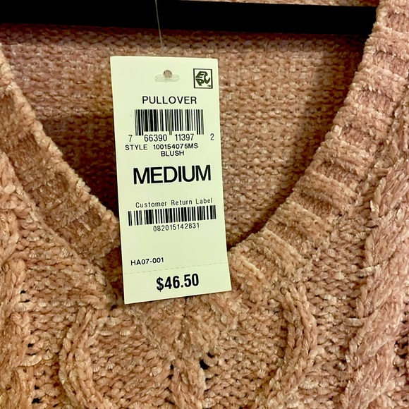 Karen Scott new v-neck pullover sweater! Soft and warm. Lovely blush color. SZ M - Picture 6 of 10